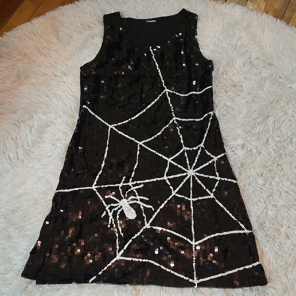 Affordable Fashion Finds Dresses & Skirts - Black Spider Web Sequin Dress